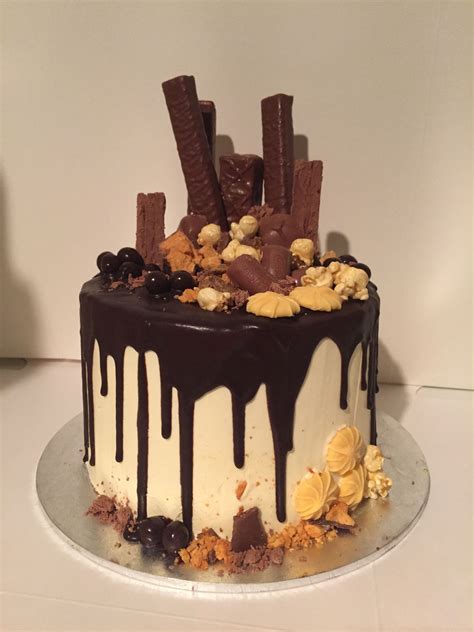 Chocolate Mud Cake with Caramel Buttercream. Dark chocolate drizzle