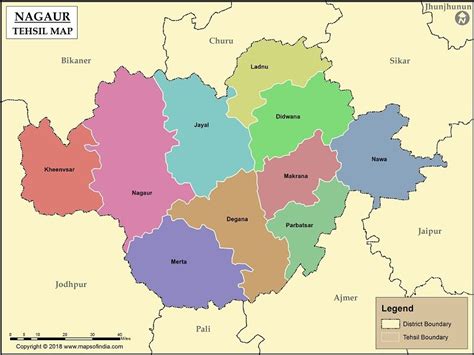 Nagaur Tehsil Map, Nagaur Tehsils