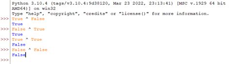 Working Of Xor Operator With Boolean Integer In Python