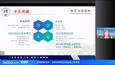 制药工程学院成功举办2023年研究生招生线上直播宣讲会 沈阳药科大学 制药工程学院