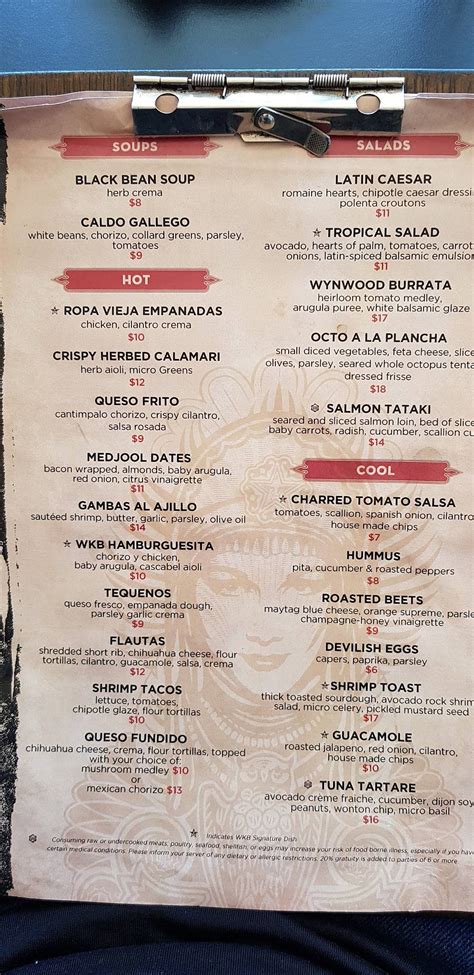 Menu At Wynwood Kitchen And Bar Miami Nw 2nd Ave