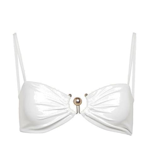 Christopher Esber Ruched Prong Bandeau Bikini Top Christopher Esber