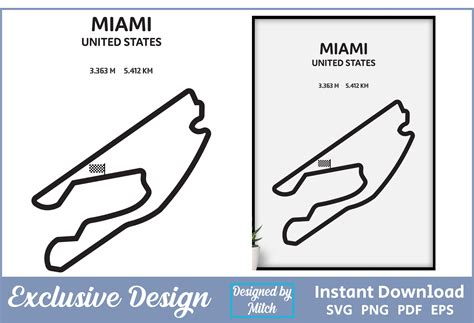 Miami USA Formula One Racing Circuit Graphic by Designed By Mitch