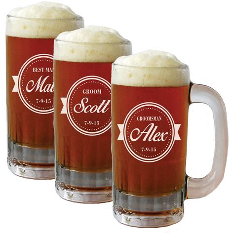 Monogrammed Beer Mug Wedding Party Beer Mugs Beer T Etsy Beer