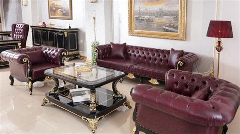 Casa Padrino Luxus Barock Chesterfield Leder Sofa Bordeauxrot Schwarz