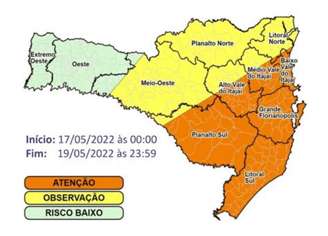 Defesa Civil De Santa Catarina Alerta Para Ventos Intensos A Partir