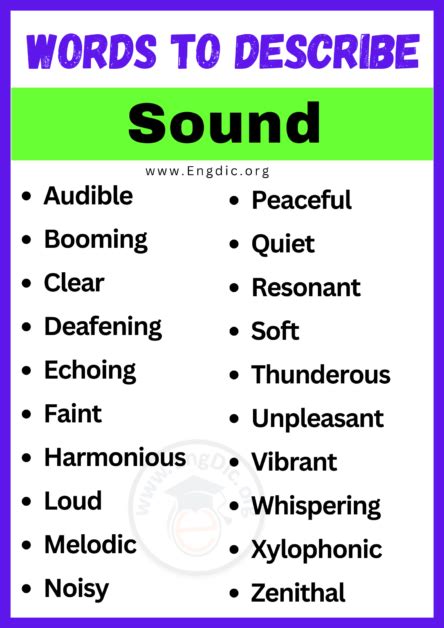 20 Best Words To Describe Sound Adjectives For Sound Engdic