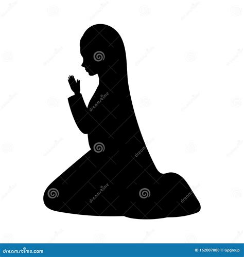 Cute Mary Virgin Silhouette Manger Characters Stock Vector