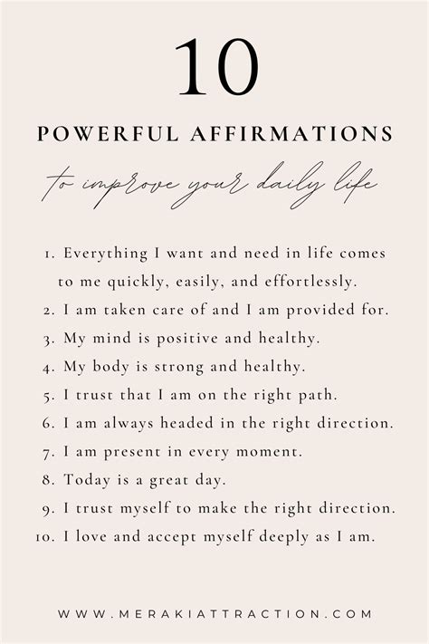 10 Powerful Affirmations To Improve Your Daily Life Daily Positive