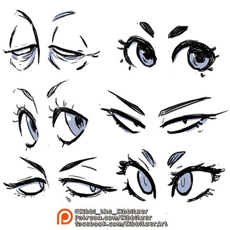 an anime character's eyes are drawn in various ways with the help of ...