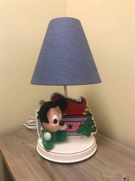 Walt Disney Lámpara de mesa con bebé Mickey Mouse Disney Niño Etsy España