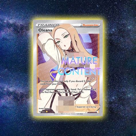 Custom Holographic Full Art Pokemon Waifu Trainer Cards Etsy