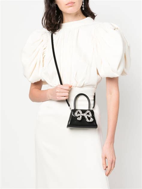 Self Portrait The Bow Embellished Tote Bag Farfetch