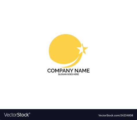 Global Swoosh With Sparkling Star Logo Template Vector Image