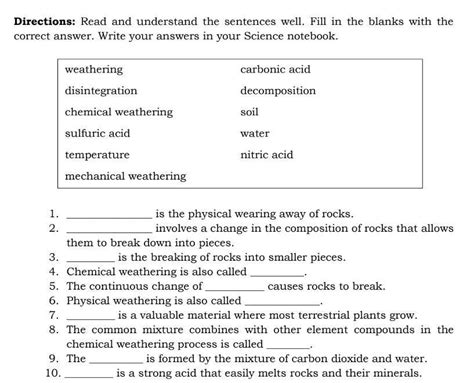 Science Weathering Fifth Grade Fourth Quarter Wk 1 Brainlyph