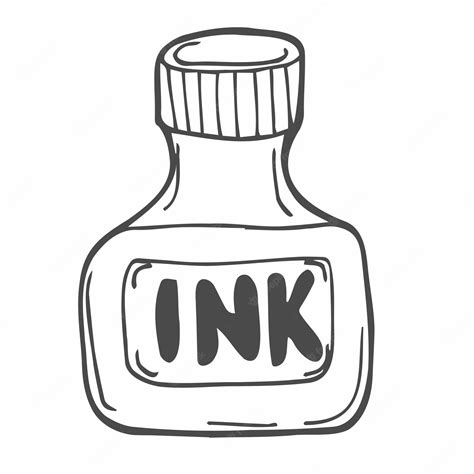 Premium Vector Cartoon Ink Bottle In Doodle Style