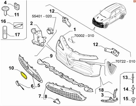 Zaślepka radaru w zderzaku Alfa Romeo Stelvio 2022 autoczescisklep