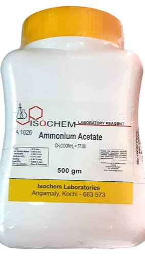 ISOCHEM Ammonium Acetate 500GM Assay 96 Min Amazon In Industrial