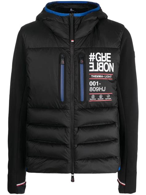 Moncler Grenoble Logo Print Quilted Hooded Jacket Farfetch