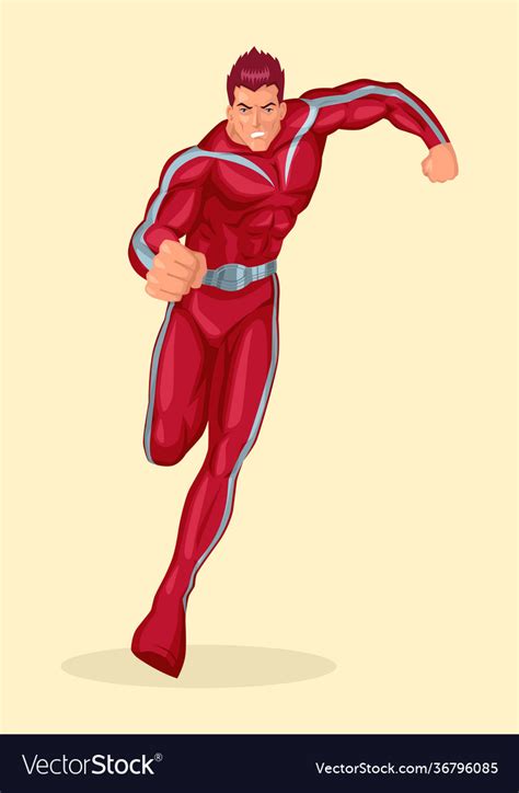 Superhero in running pose Royalty Free Vector Image