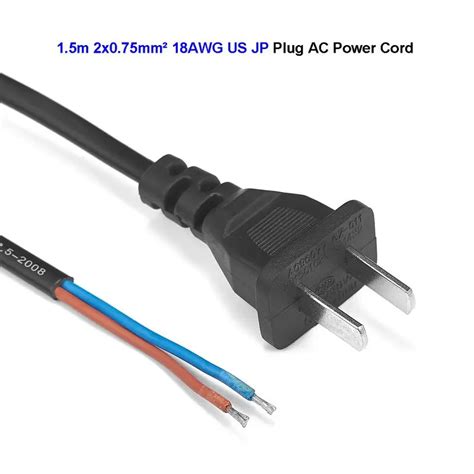 US Plug Power Extension Cable Japan Replacement Power Supply Cord 1.5m 18AWG For Electrical ...