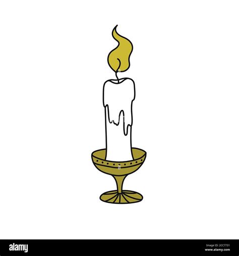 Candle Doodle Icon Vector Illustration Stock Vector Image Art Alamy