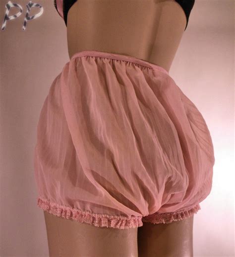 Vintage Pink Nylon Chiffon 50s Bubble Panties By Prissypanties