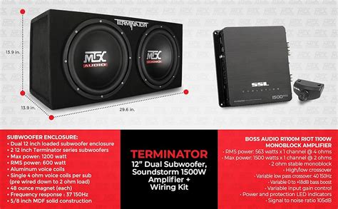 Amazon Mtx Tne D Watt Ohm Dual Loaded Car Audio