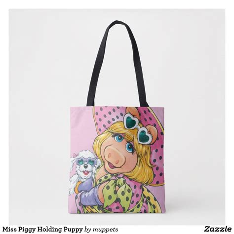 Miss Piggy Holding Puppy Tote Bag Zazzle Bags Tote Bag Tote