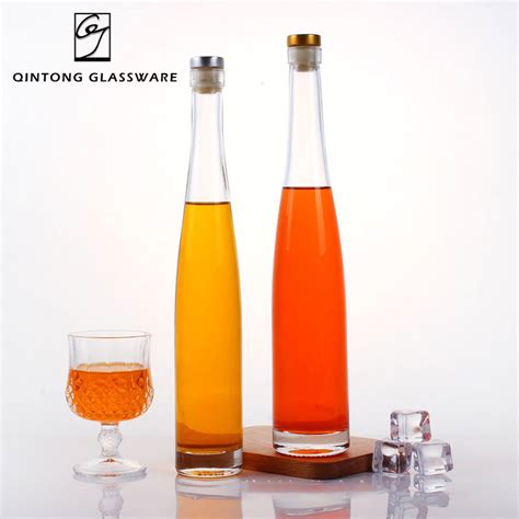 Wholesale 375ml 13oz High Quality Round Shape Long Neck Transparent