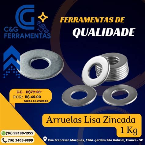 ARRUELA LISA ZINCADA KG C G Ferramentas