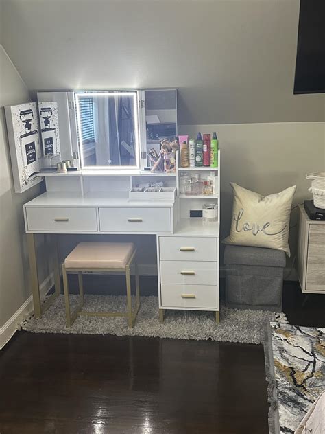 35 Mo Finance AOGLLATI Vanity Desk With Mirror And Lights In 3