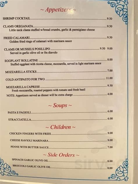 Casa Bella Menu In Scranton Pennsylvania Usa