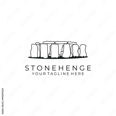 Ancient Stone vector logo design. stonehenge Stock Vector | Adobe Stock