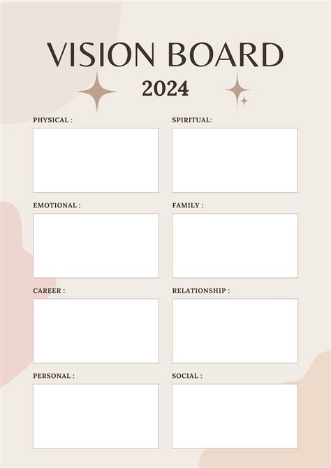 Vision Board Printable 2024 - Etsy