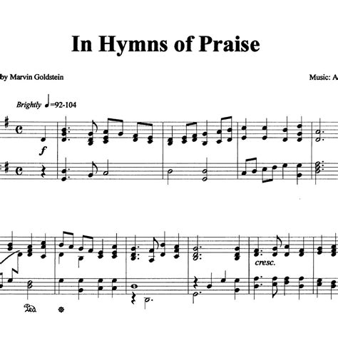 In Hymns of Praise from Hymns for Worship (Digital Copy) – Marvin Goldstein