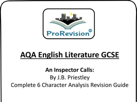 Complete 6 Character An Inspector Calls Grade 9 Revision Guide