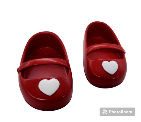 18 Our Generation Doll Shoes Red With White Hearts Fits American Girl