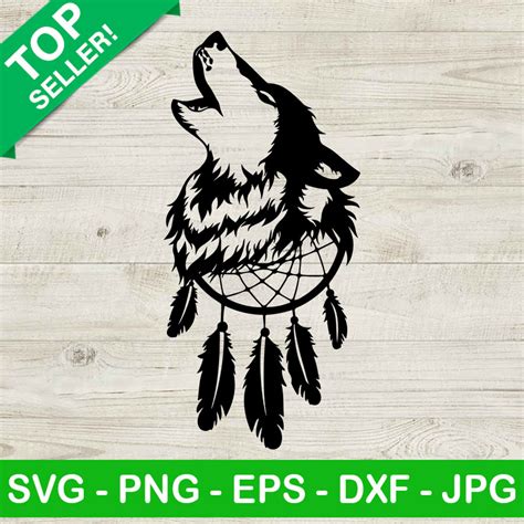 Wolf Dream Catcher Svg Wolf Bohemian Svg Wolf Svg