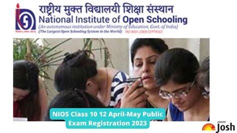 Nios Registration 2023 For Classes 10 12 Starts Apply For April May