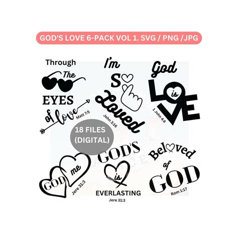 Christian Svg Bundle Scripture Digital File Svg Instant Download Bible Verse Bundle Cut