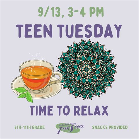 Teen Tuesday: Time to Relax | My Site