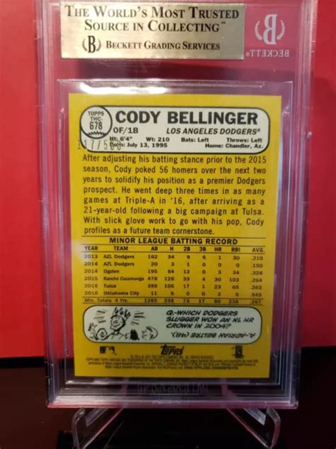 RÉFRACTEUR CHROME CODY Bellinger 2017 Topps Heritage RC 117 568 BGS 9 5