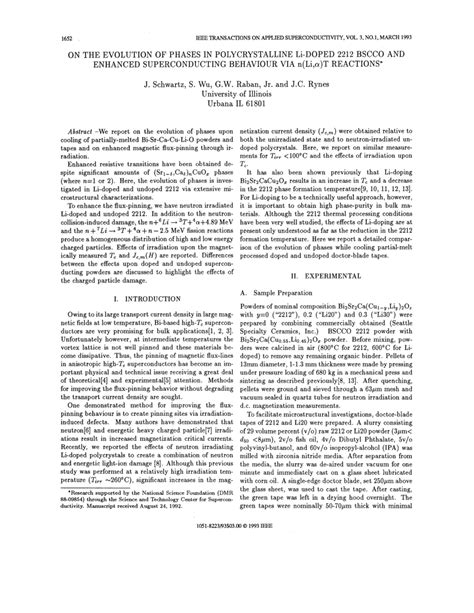 Pdf On The Evolution Of Phases In Polycrystalline Li Doped 2212 Bscco