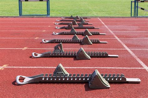 Athletics Starting Blocks Stock Image Image Of Achievement 74073701