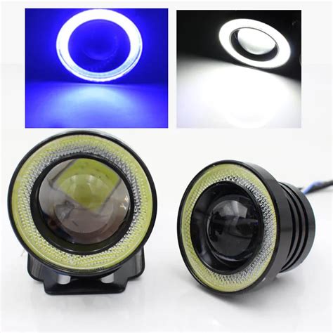 2pcslot Universal Led Car Fog Lights Angel Eyes 12v 30w 64mm 76mm 89mm