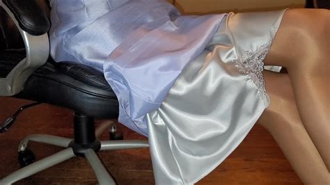 Liquid Satin Slip Underneath My Skirt Shemale Lingerie Porn Feat Orionpryme Xhamster