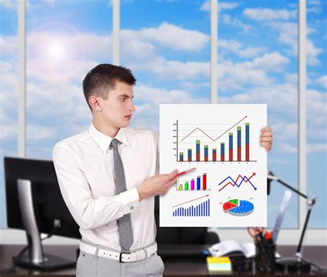 Premium Photo Businessman Holding Placard With Charts