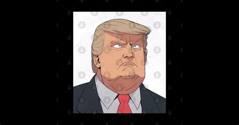 Funny Trump cartoon portrait - Trump - Sticker | TeePublic