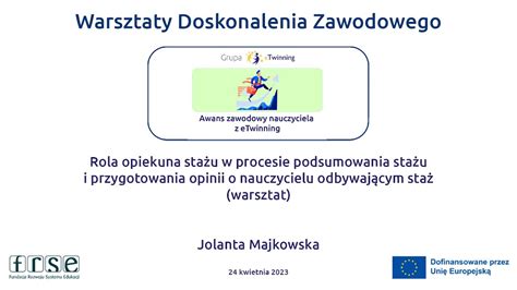 24 04 2023 Rola opiekuna stażu w procesie podsumowania stażu i